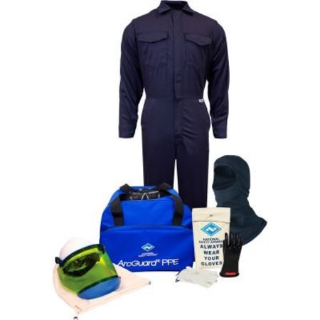 NATIONAL SAFETY APPAREL ArcGuard® KIT2CV11B3X08 12 cal UltraSoft Arc Flash Kit, Coverall & Balaclava, 3XL, Glove Sz 08 KIT2CV11B3X08